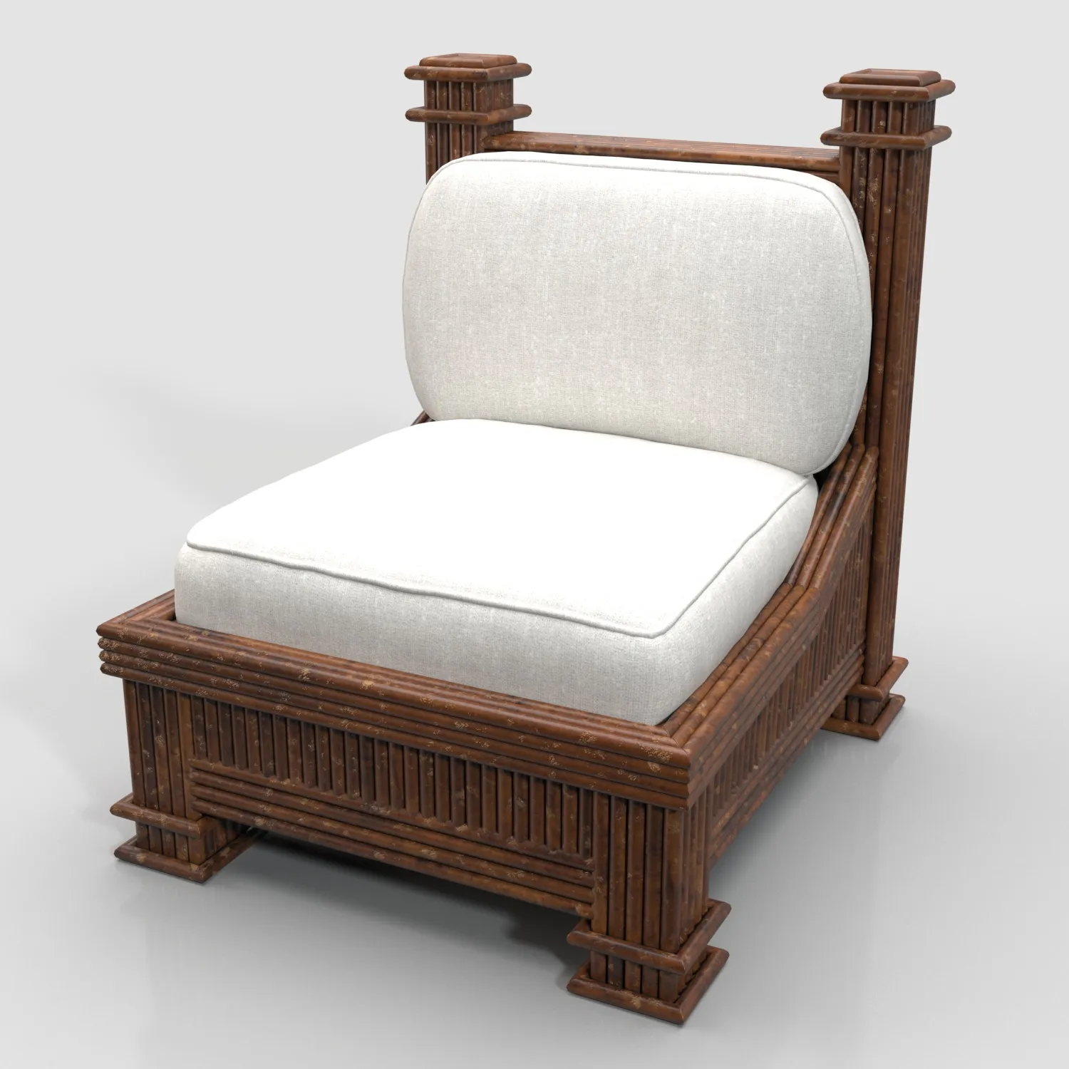 Rustic Trundle Lounge Chair PBR 3D Model_01